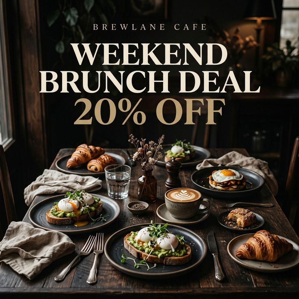 Concept Instagram post for Brewlane Café, a café brand