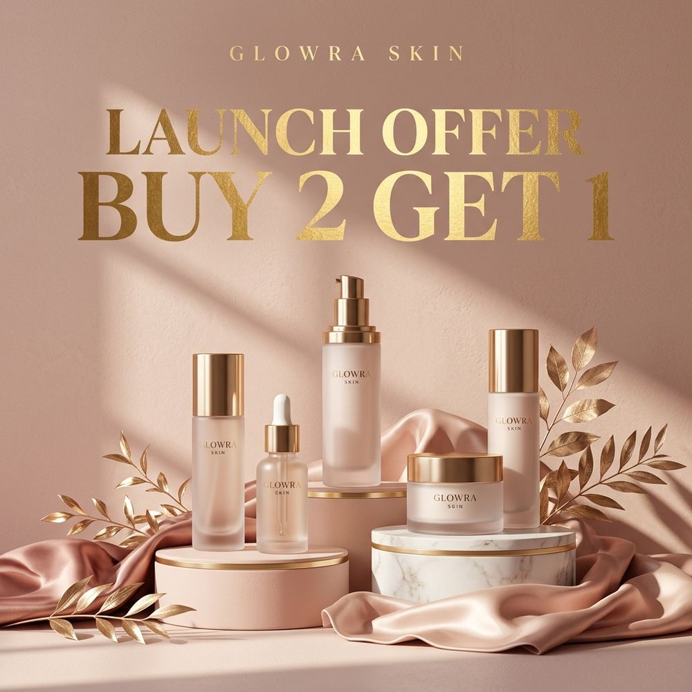 Concept Instagram post for Glowra, a skincare brand